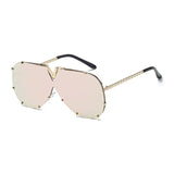 Oversize Rimless Women Sunglasses